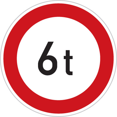 B13 - Zákaz vjezdu. voz., jejichž okamžitá hmot. přesahuje vyznačenou mez