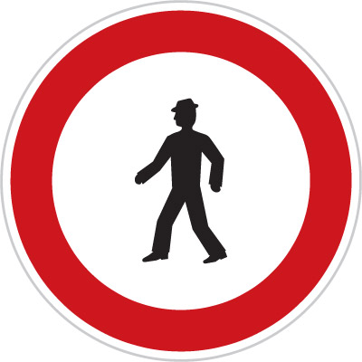 B30 - Zákaz vstupu chodců