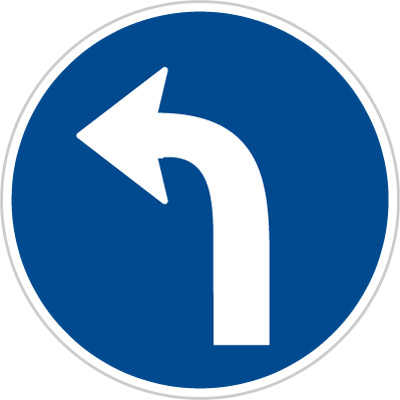 C2c - Přikázaný směr jízdy vlevo