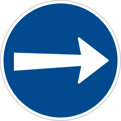 C3a - Přikázaný směr jízdy zde vpravo
