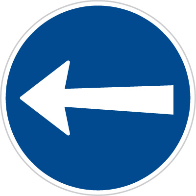 C3b - Přikázaný směr jízdy zde vlevo