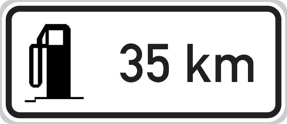E16 - Vzdálenost k příští čerpací stanici