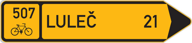 IS19c - Směrová tabule pro cyklisty vpravo