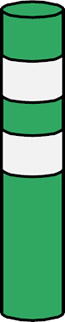 Z11h - Směrový sloupek (zelený kulatý) – baliseta